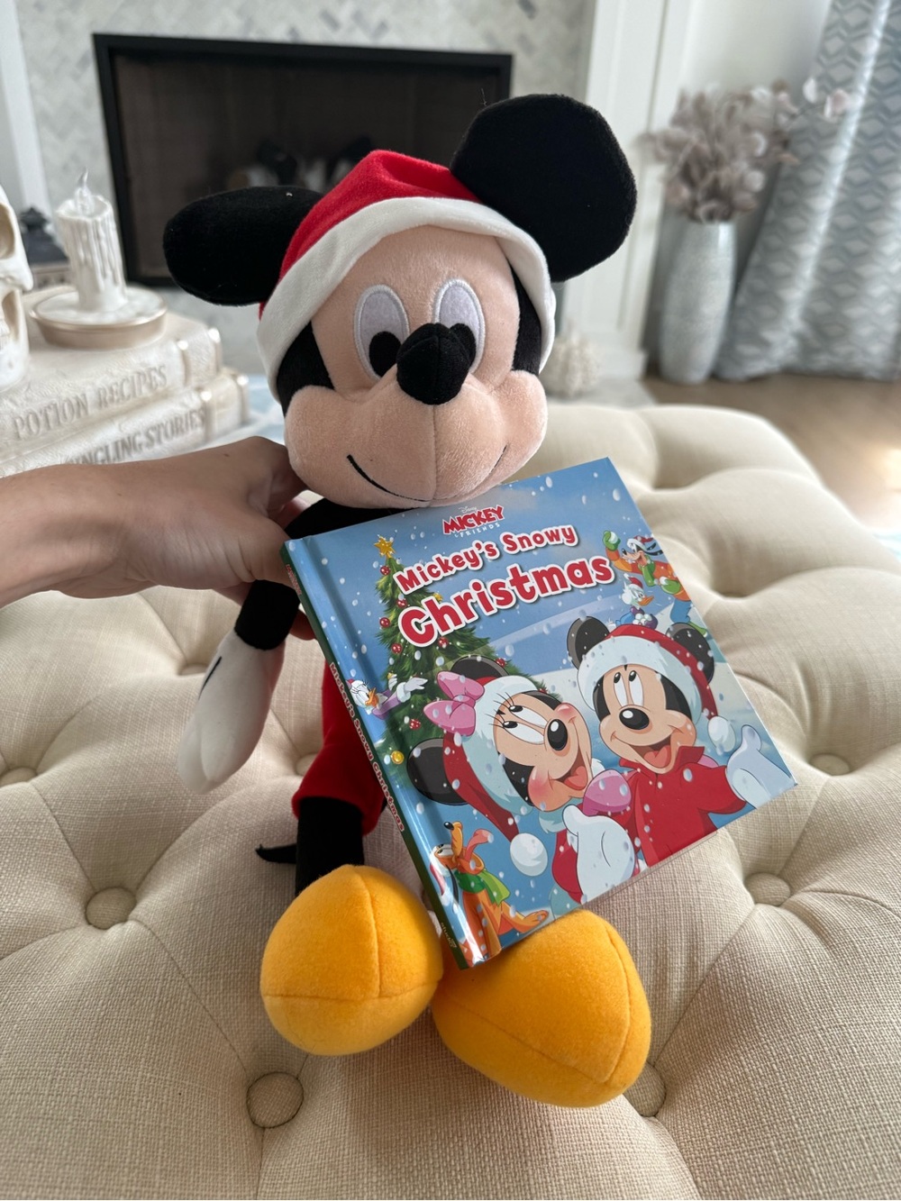 Disney Mickey Mouse Plush with 'Mickey's Snowy Christmas' Book - Red/Black